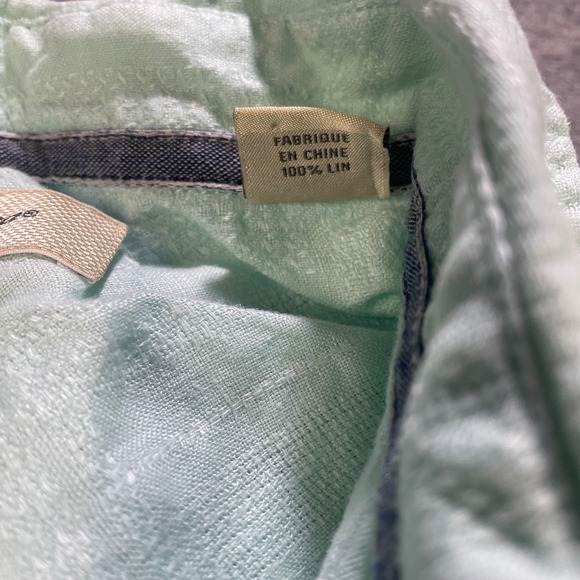 Tommy Bahama Linen Shirt Mens Medium Green Long Sleeve Button Up Casual Summer - Picture 3 of 8